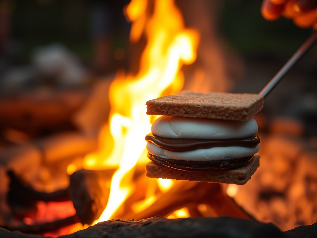 s'mores on campfire RV Noni.com marshmallow roast
