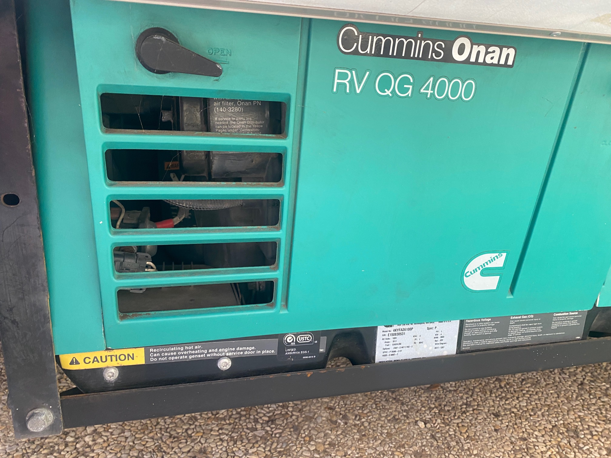 Onan Cummins RV QG 4000 Generator image