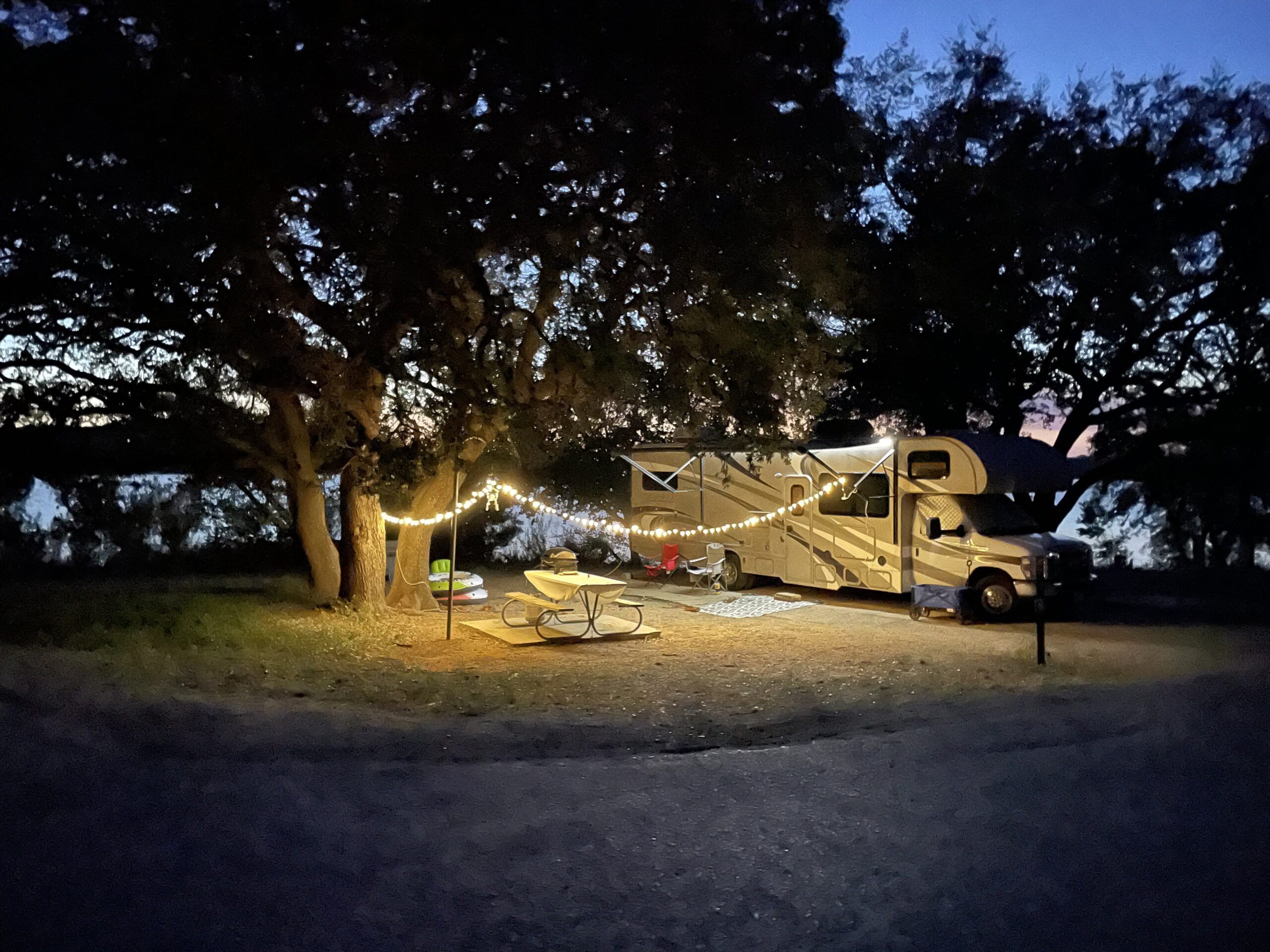 lighting makes the campsite comfortable